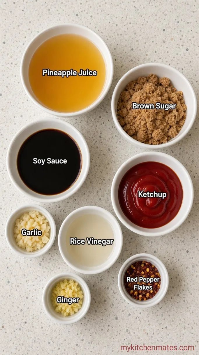 Sweet and Tangy Hawaiian BBQ Sauce Ingredients