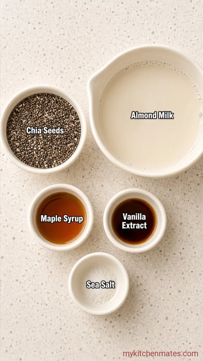 Creamy 4-Ingredient Chia Seed Pudding Ingredients