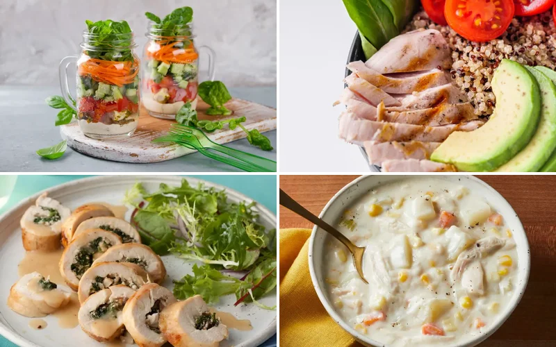healthy-chicken-lunch-ideas collage