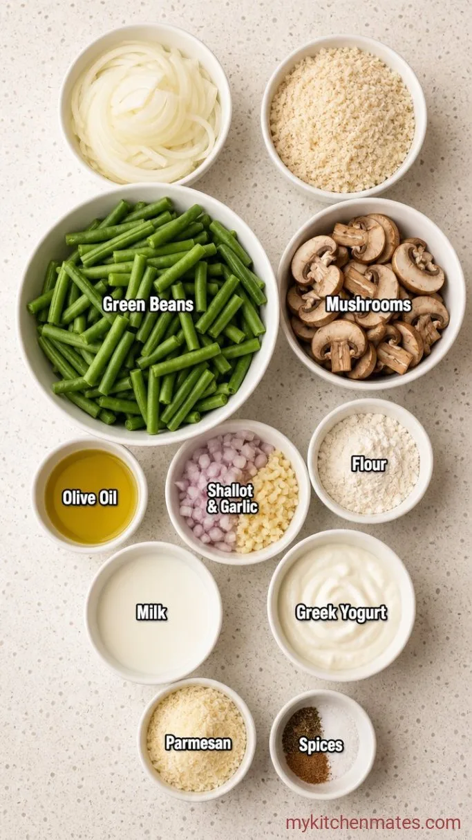 40-Minute Healthy Green Bean Casserole (No Canned Soup) Ingredients