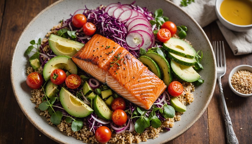 healthy salmon buddha bowl