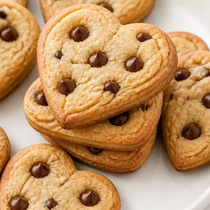 Soft Heart-Shaped Chocolate Chip Cookies Heart Shaped Chocolate Chip Cookies