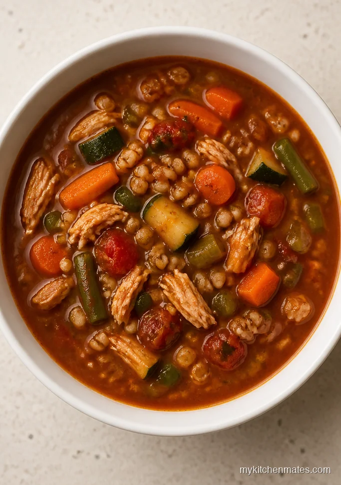Hearty Chicken Barley Vegetable Soup