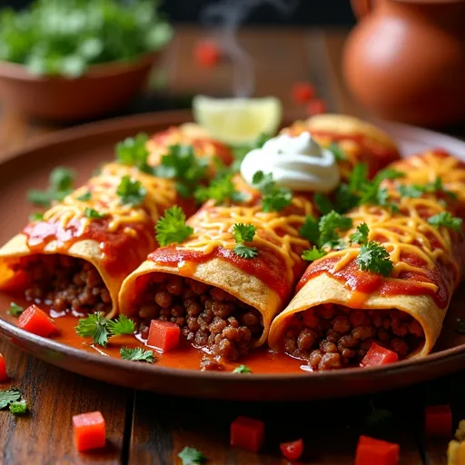 Hearty Mexican Ground Beef Enchiladas