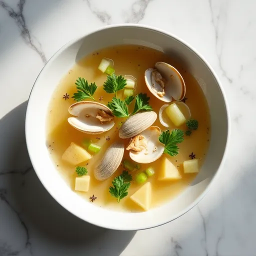 Herb-Infused Clear Broth Clam Chowder