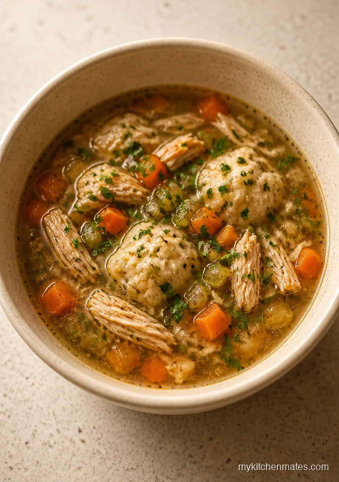 Herby Chicken Vegetable Soup with Drop Dumplings