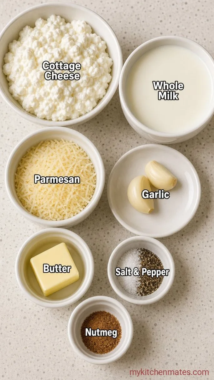 Creamy High-Protein Alfredo Sauce (No Heavy Cream, 5 Minutes) Ingredients