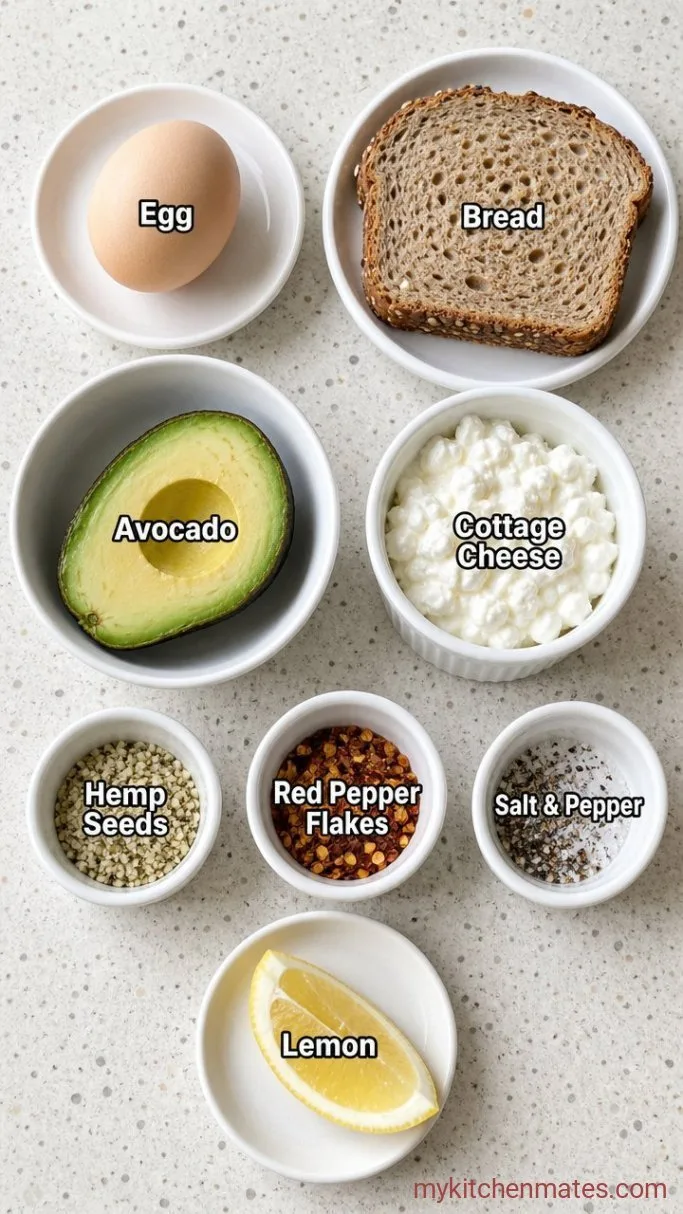 10-Minute High Protein Avocado Toast Ingredients