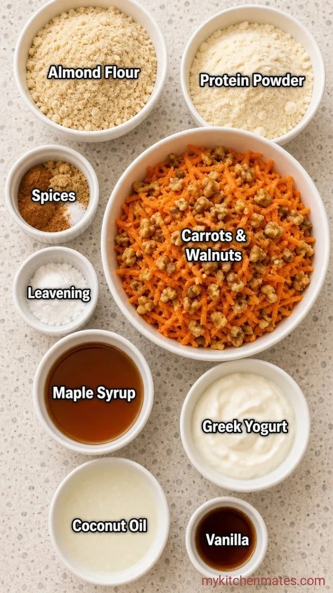 High Protein Carrot Cake with Cream Cheese Frosting Ingredients