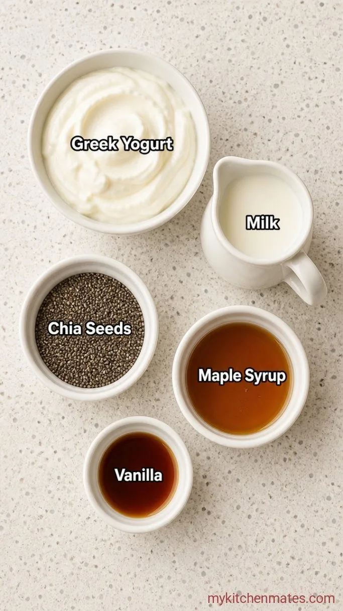 5-Ingredient High Protein Chia Seed Pudding Ingredients
