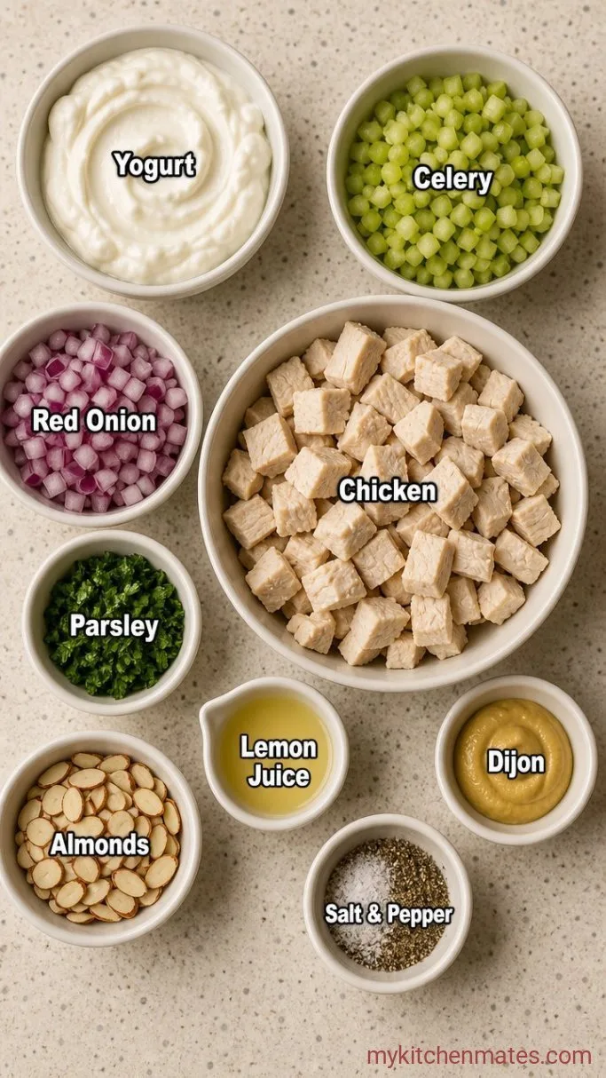 Creamy High Protein Chicken Salad (No Mayo) Ingredients