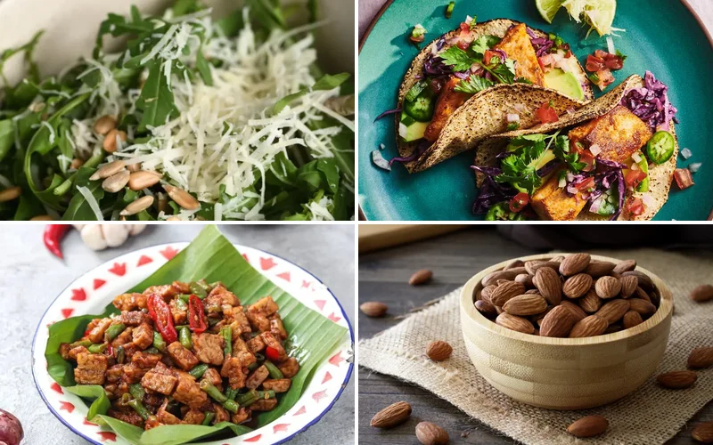 high-protein-foods-list collage