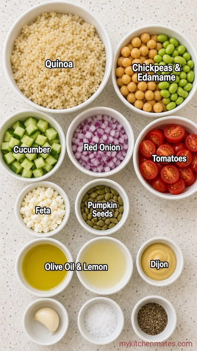 Meal-Prep High-Protein Quinoa Salad (33g Protein) Ingredients