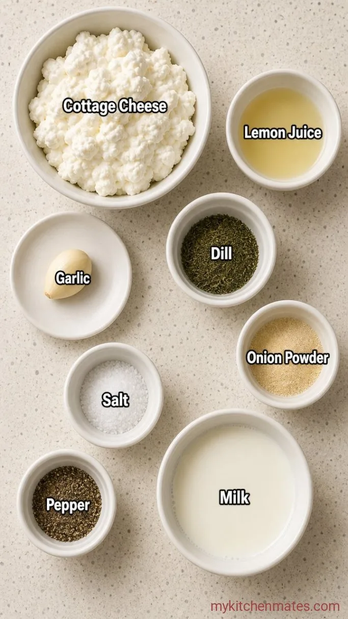High-Protein Cottage Cheese Ranch Dressing (No Mayo) Ingredients