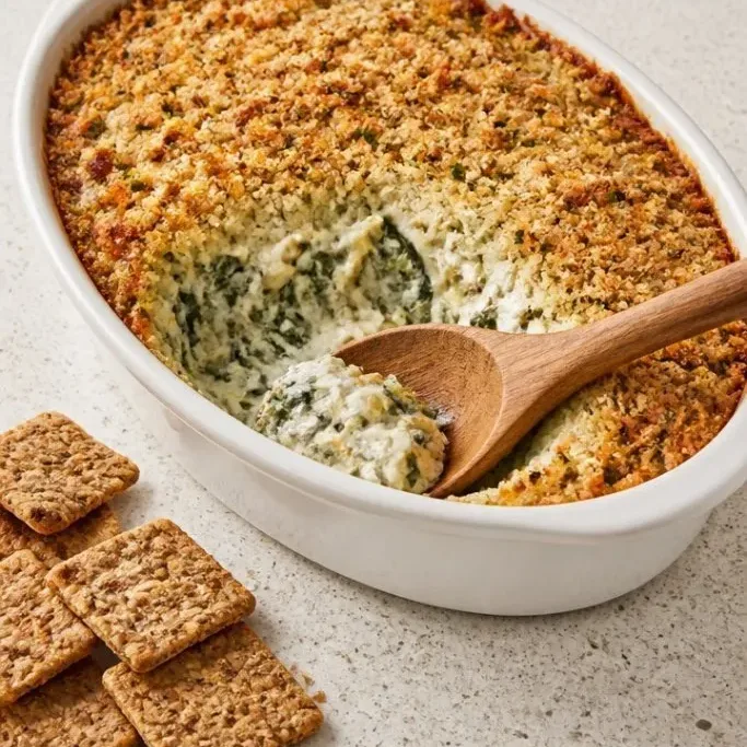 High Protein Spinach Artichoke Dip