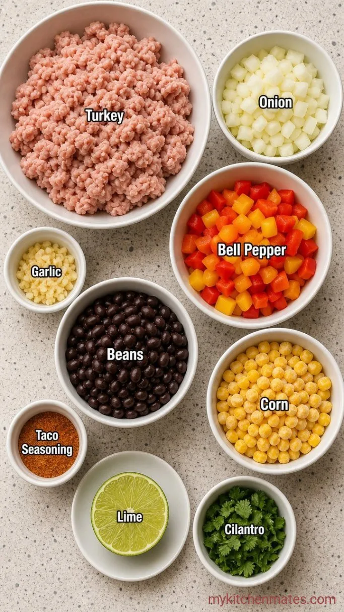 30-Minute High Protein Taco Bowls Ingredients