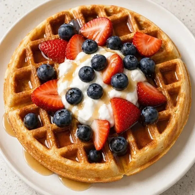 Fluffy High Protein Waffles (Cottage Cheese Trick) High Protein Waffles