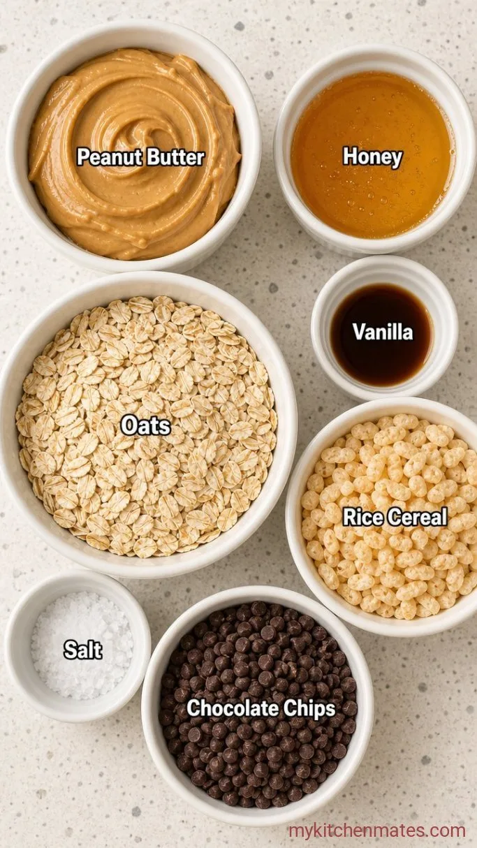 No-Bake Peanut Butter Granola Bars (Kid-Approved) Ingredients