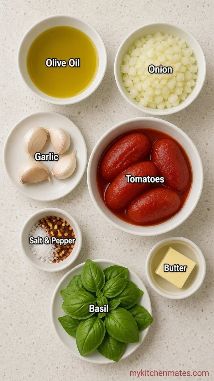 Quick 30-Minute Homemade Tomato Sauce Ingredients