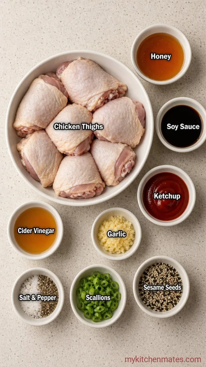 One-Pan Sticky Honey Baked Chicken Thighs Ingredients
