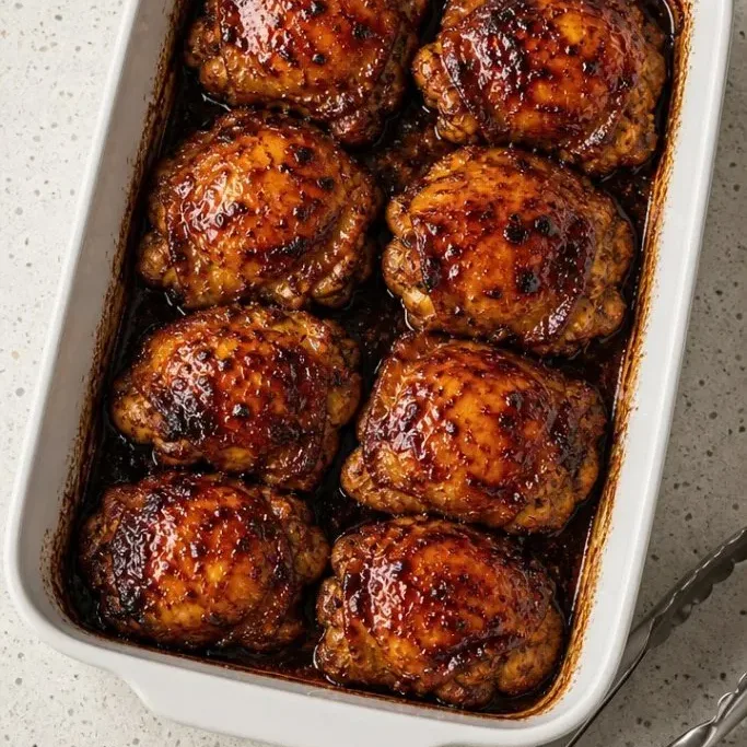 Oven-Baked Sticky Honey BBQ Chicken Thighs Honey BBQ Chicken