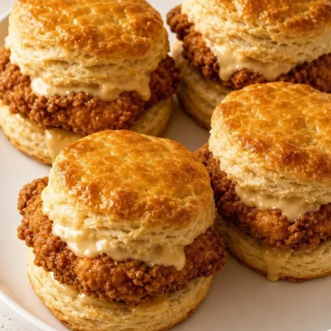 Crispy Chicken Biscuit with Warm Honey Butter Honey Butter Chicken Biscuit