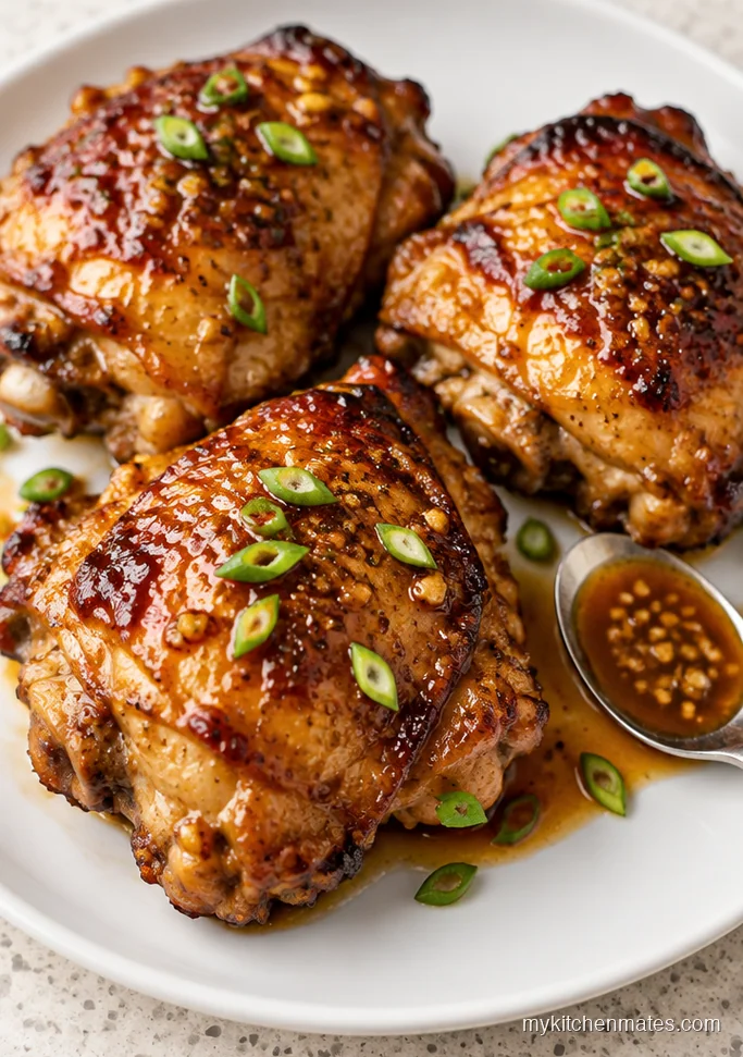 Honey Garlic Baked Chicken Thighs