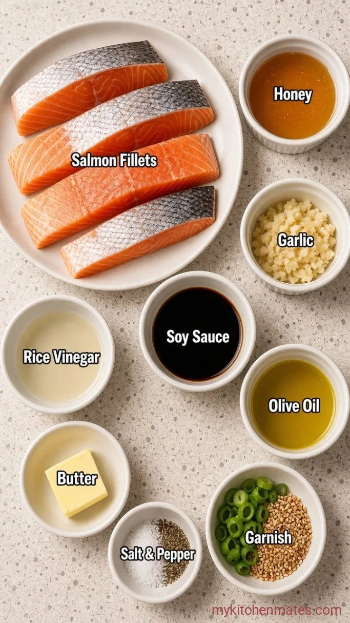 20-Minute Sticky Honey Garlic Salmon Ingredients
