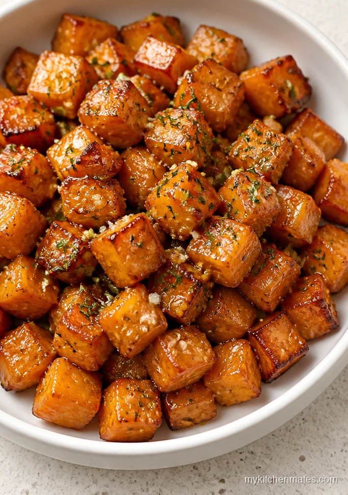 Honey Garlic Sweet Potato Bites