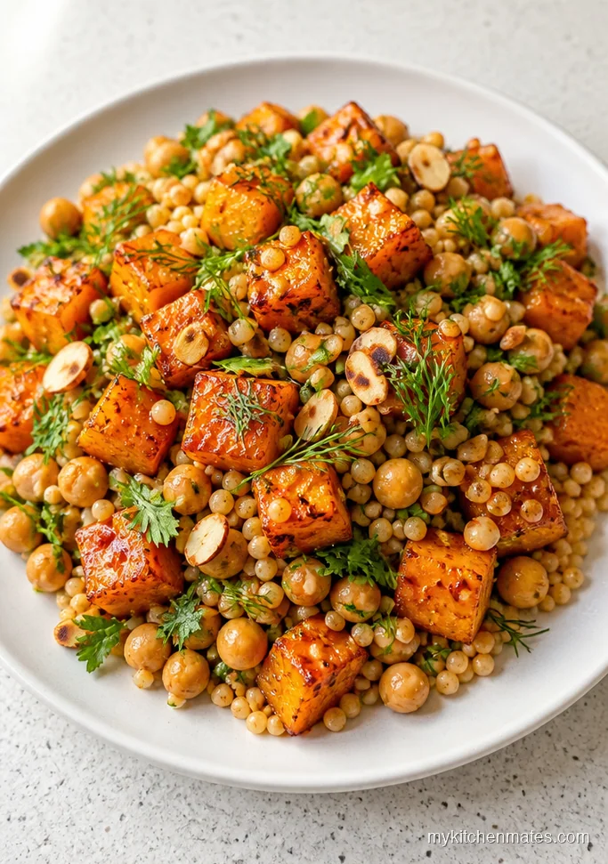 Honey Harissa Butternut Squash Couscous Salad