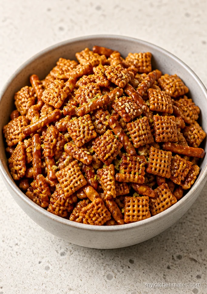 Honey Sriracha Crockpot Chex Mix