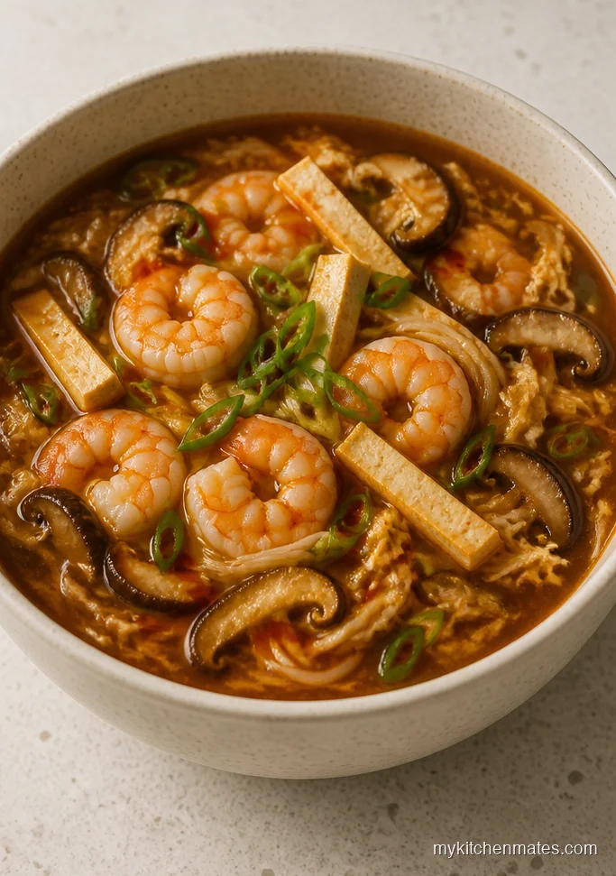 Hot and Sour Shrimp Rice Noodle Soup