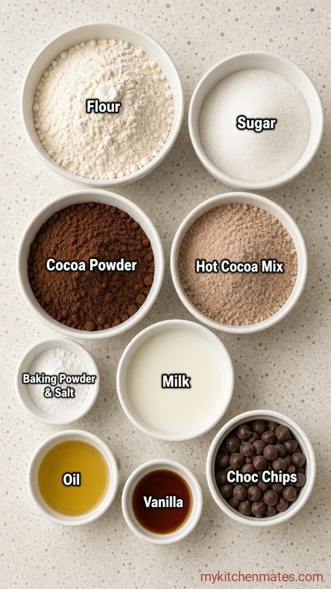 Rich 5-Minute Hot Chocolate Mug Cake Ingredients
