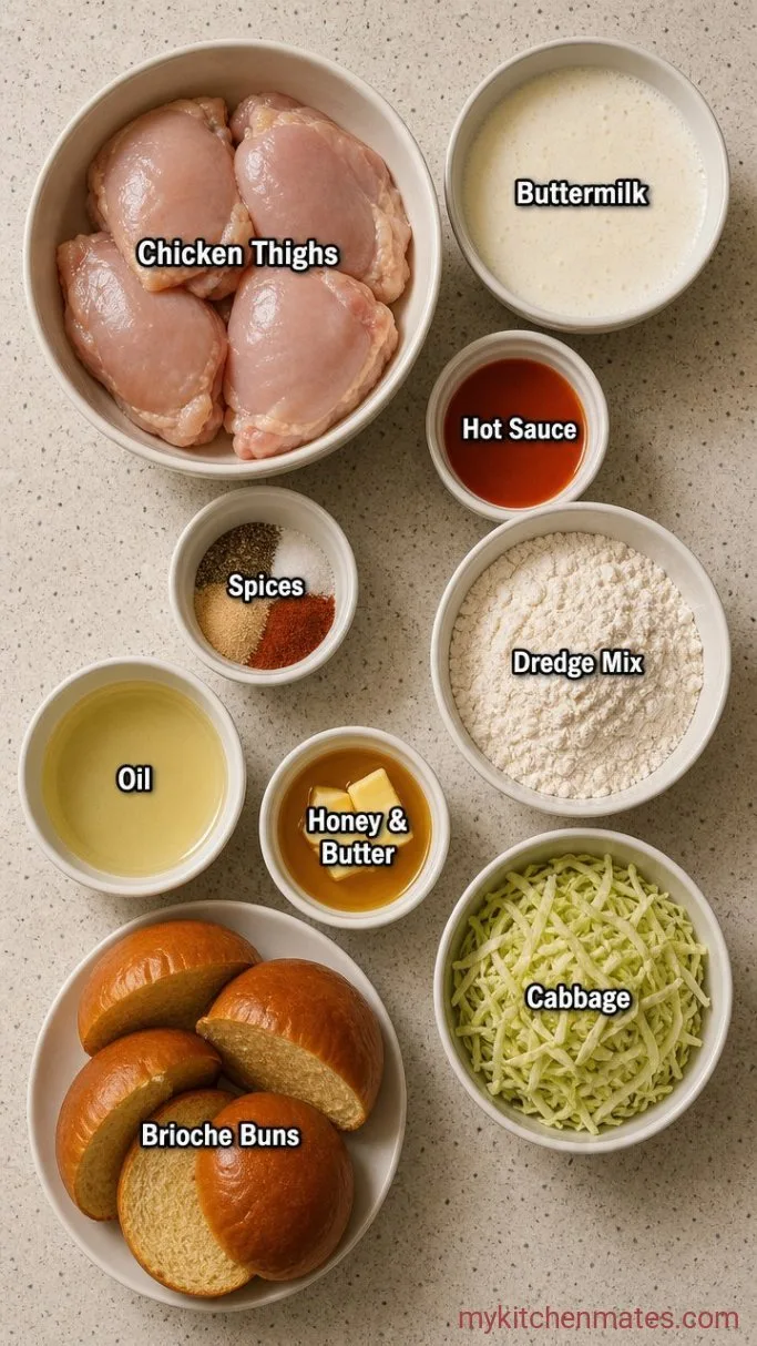 Crispy Hot Honey Chicken Sandwich Ingredients