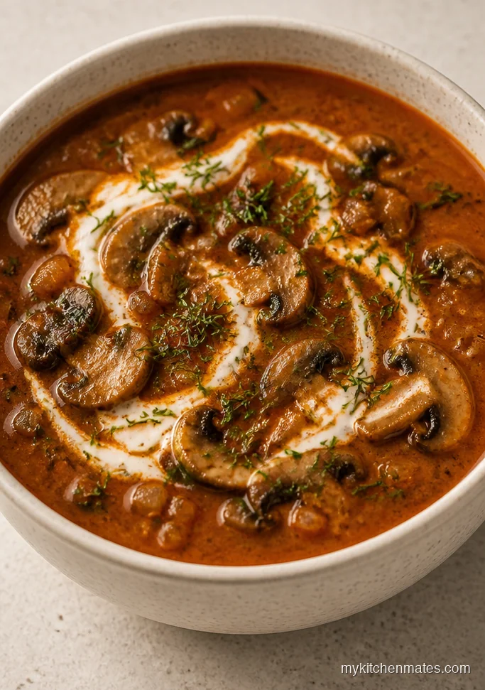 Hungarian Mushroom Soup with Paprika and Dill