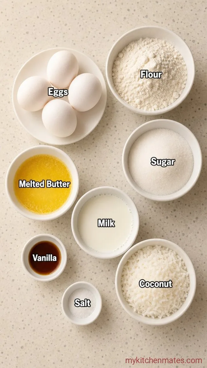 Impossible Coconut Pie (A Simple Custard Pie That Makes Its Own Crust) Ingredients
