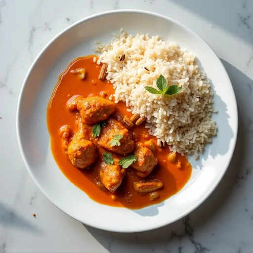 Indian Butter Chicken with Fragrant Rice Pilaf