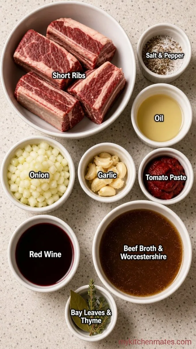 Instant Pot Beef Short Ribs (Tender in Under an Hour) Ingredients