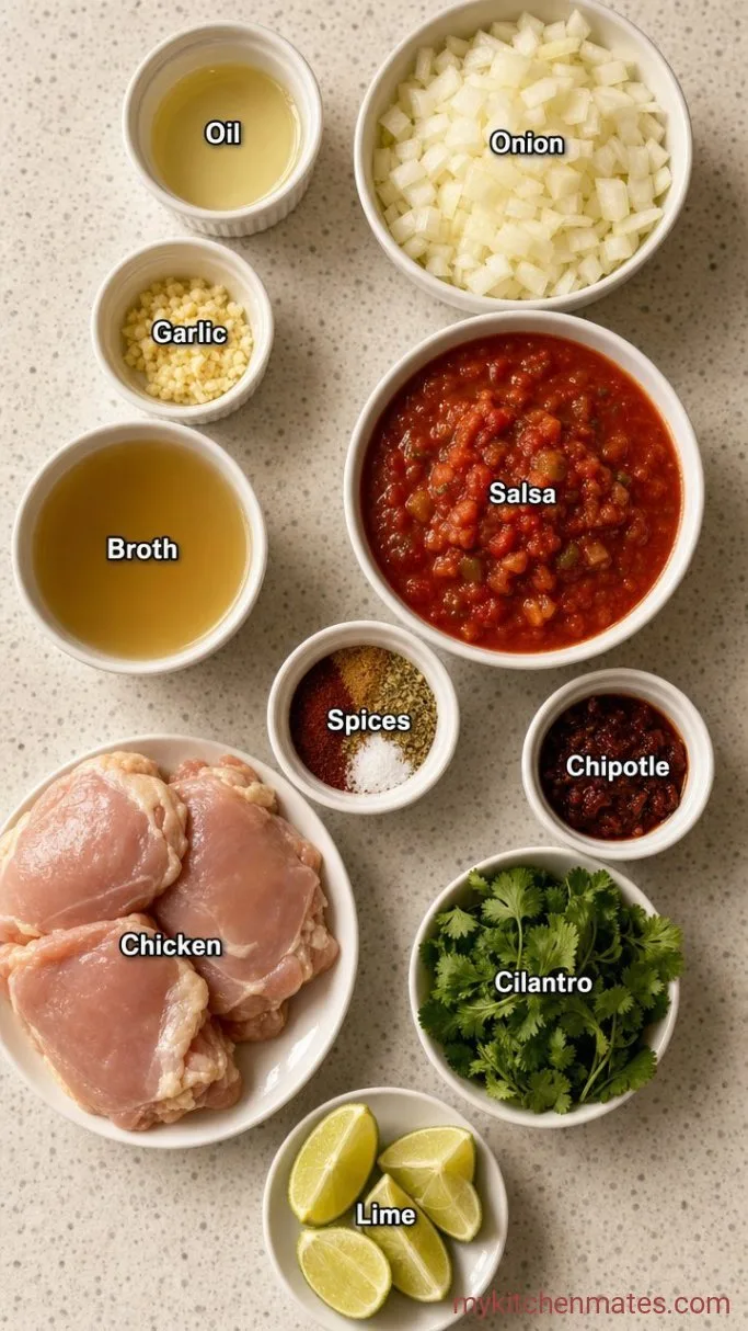 Quick Instant Pot Mexican Shredded Chicken Ingredients