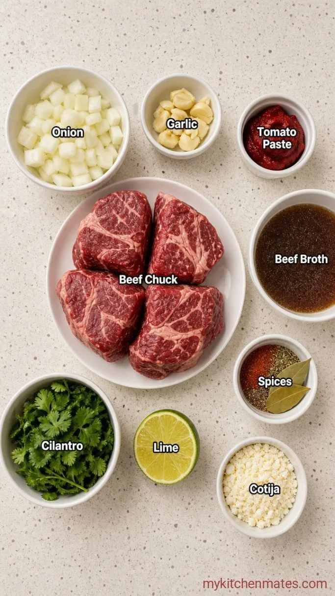 Juicy Instant Pot Shredded Beef (Ready in 60 Minutes) Ingredients