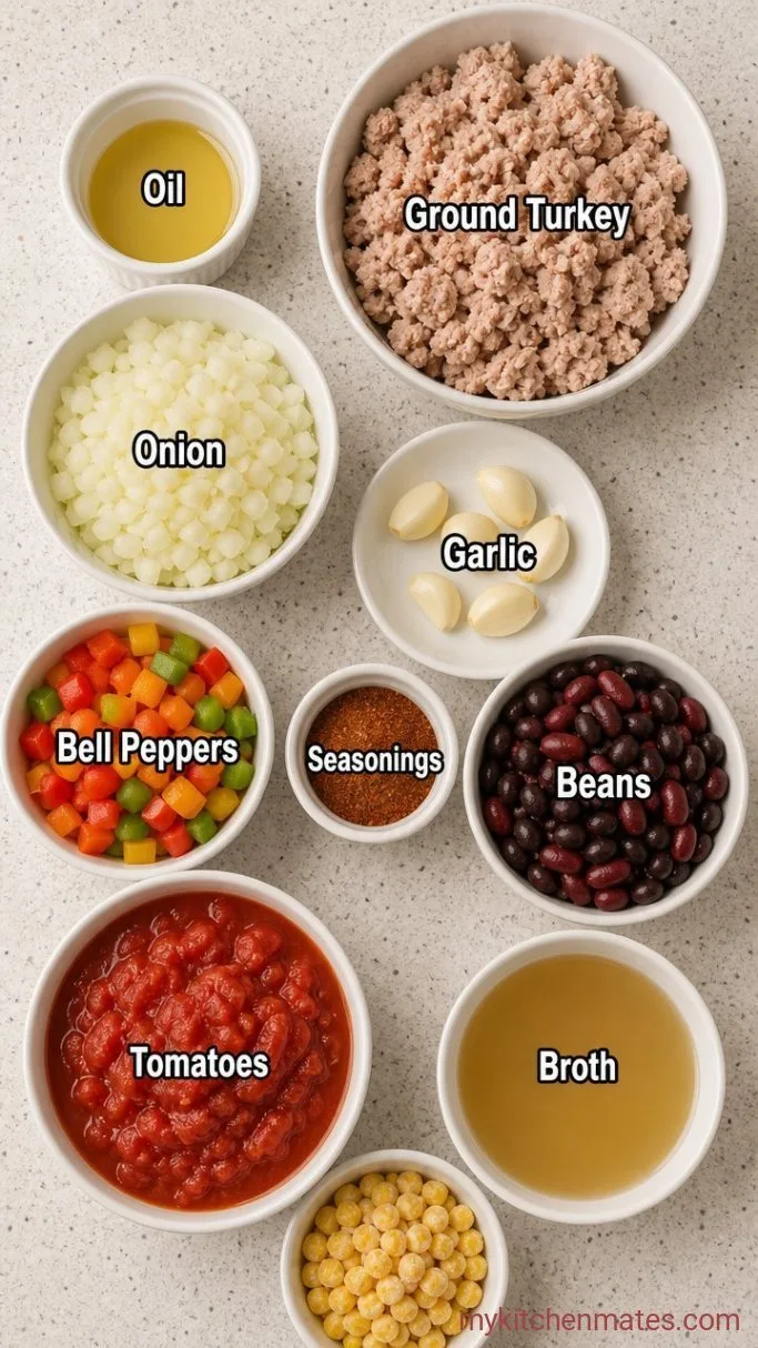 30-Minute Instant Pot Turkey Chili Ingredients