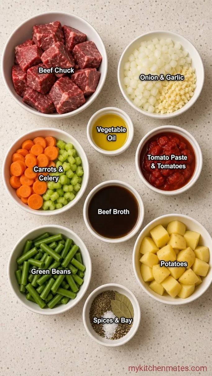 Instant Pot Vegetable Beef Soup Ingredients