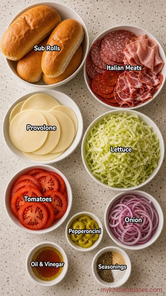 Hearty Italian Grinder Sandwich Ingredients