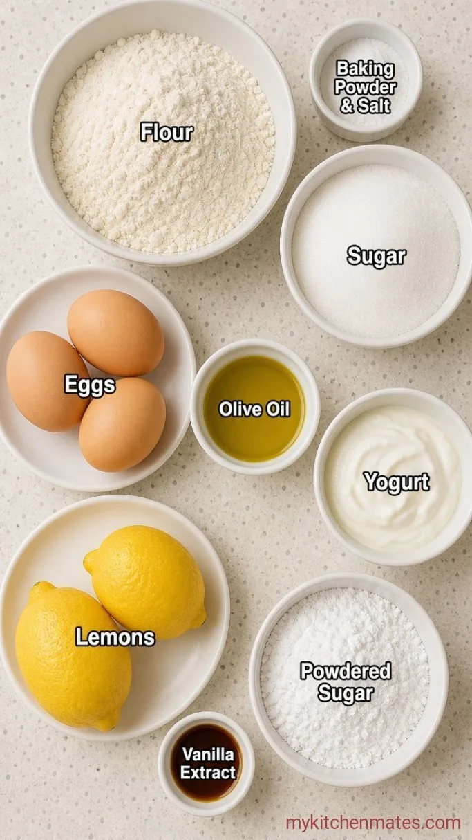 Extra-Moist Italian Lemon Pound Cake with Lemon Glaze Ingredients