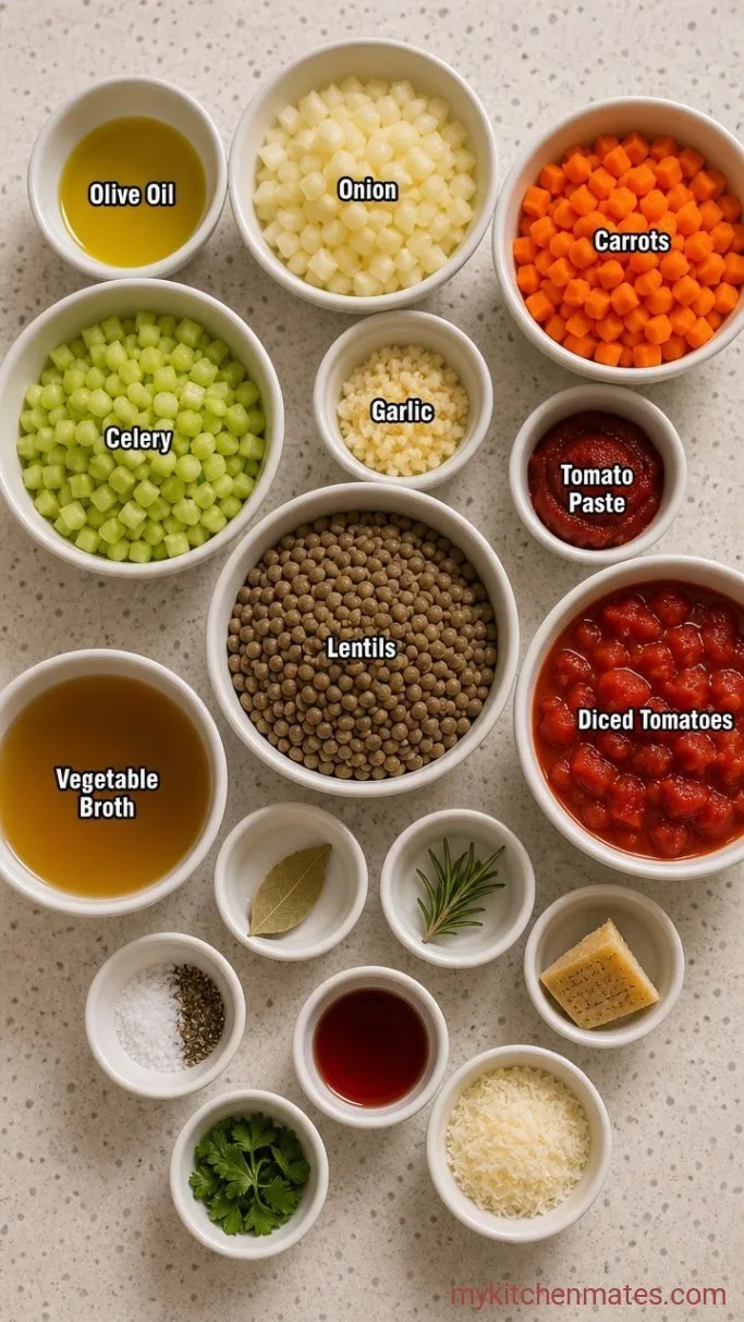 One-Pot Italian Lentil Soup (Ready in 45 Minutes) Ingredients