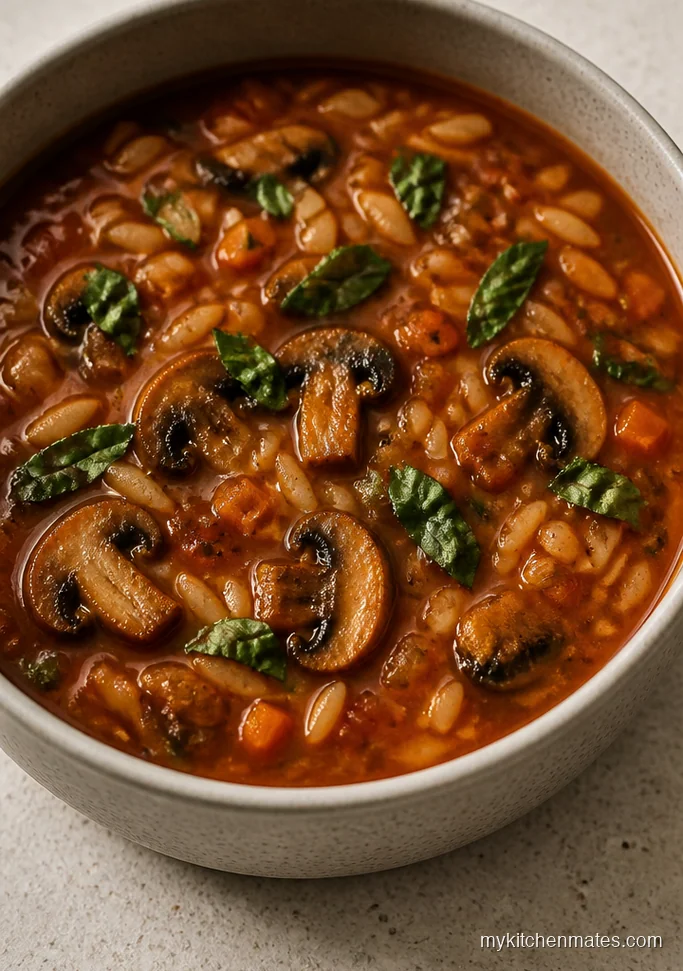 Italian Mushroom Orzo Soup