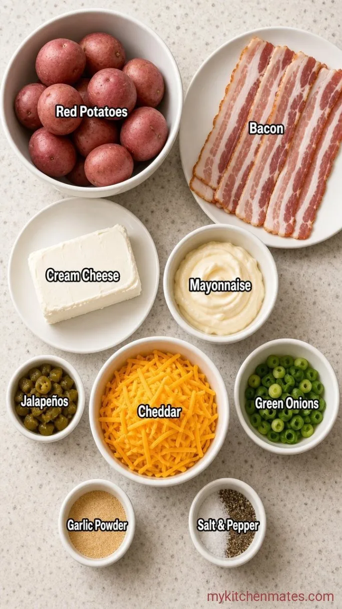Creamy Jalapeno Popper Potato Salad Ingredients