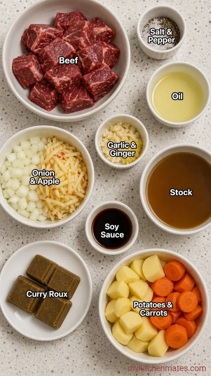 Hearty One-Pot Japanese Beef Curry Ingredients
