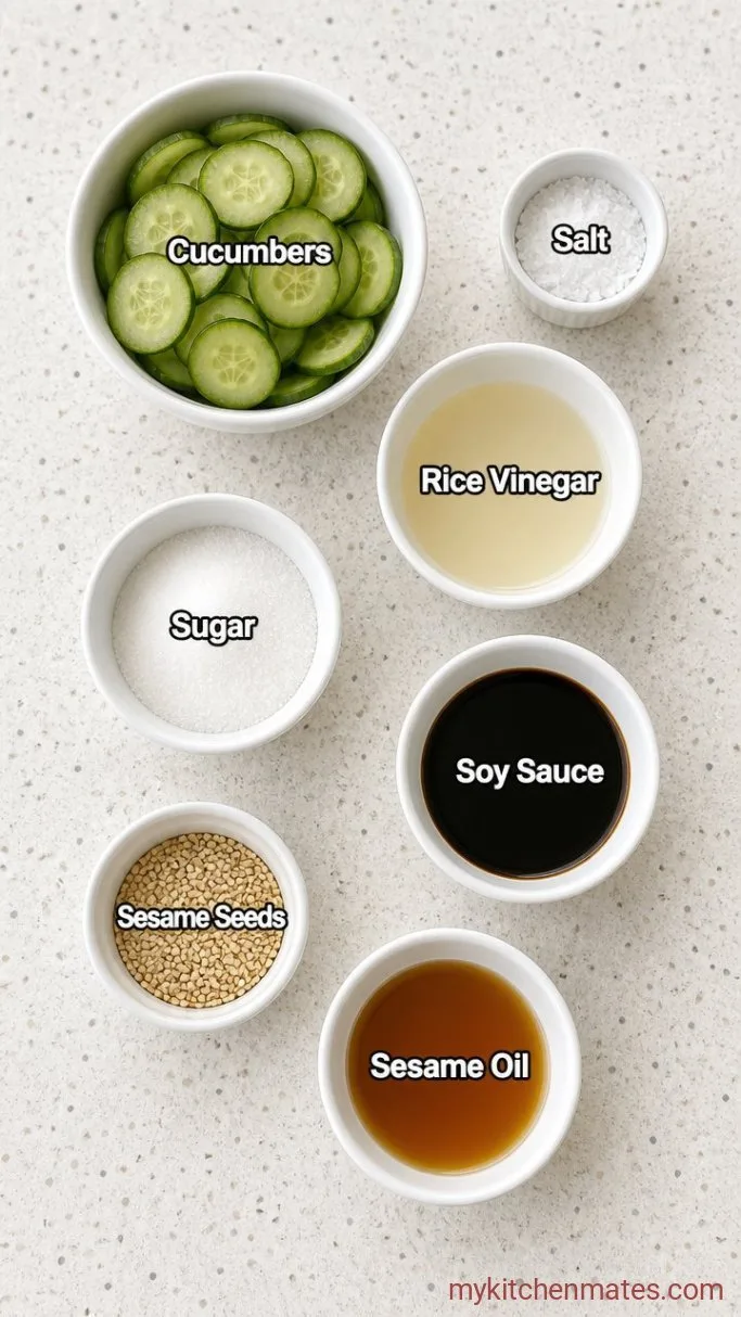 Quick Japanese Pickled Cucumbers Ingredients