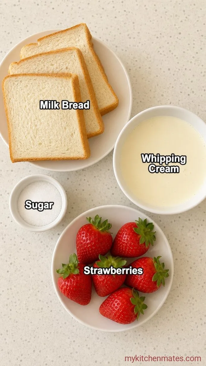 Fluffy Japanese Strawberry Sandwich (Fruit Sando) Ingredients